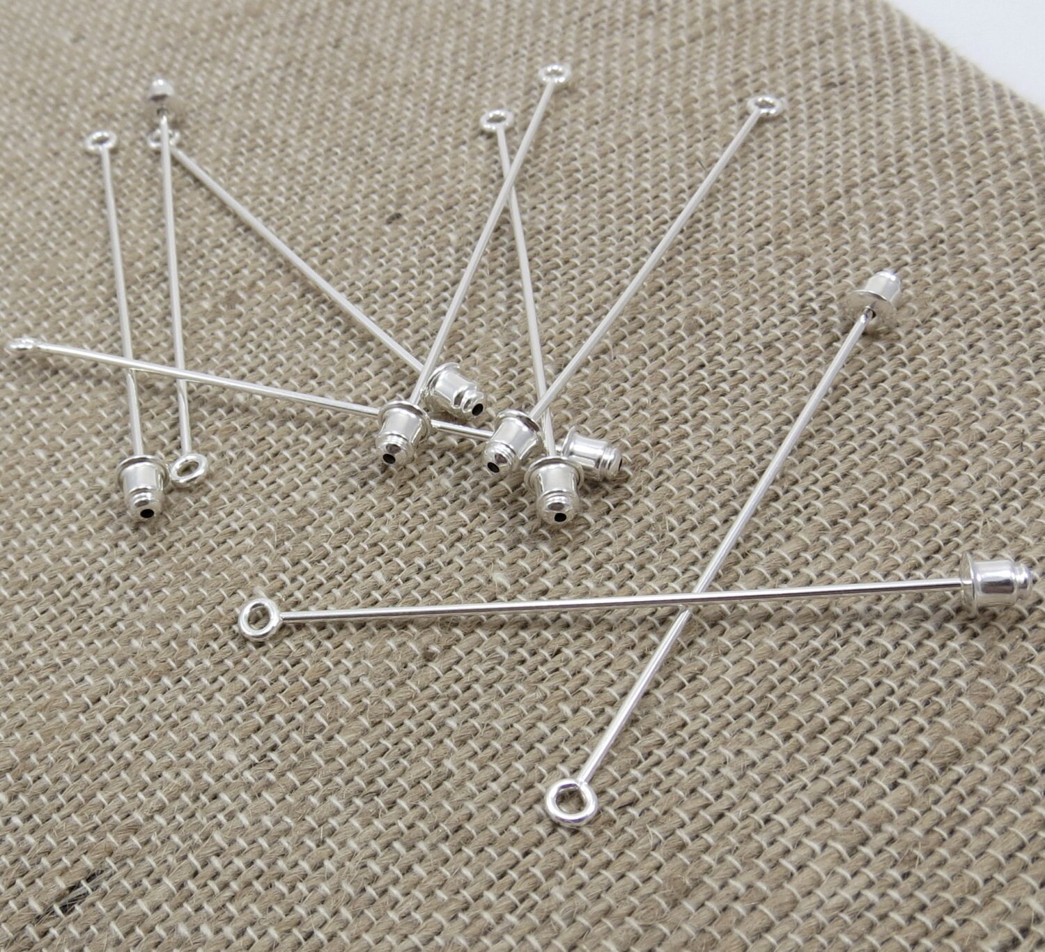 Brooch Pins Silver Stick Pin Ten 10 Silver Plated Brass