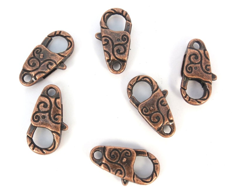 Lobster Clasp Lobster Claw Clasps Doublesided Swirl Design Etsy UK