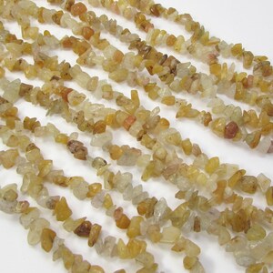 Golden &quot;Jade&quot; Chips, Natural Yellow Gemstone Beads, 34&quot; inch Strand, Jewelry Supplies, Beading Supplies, Item 939pm
