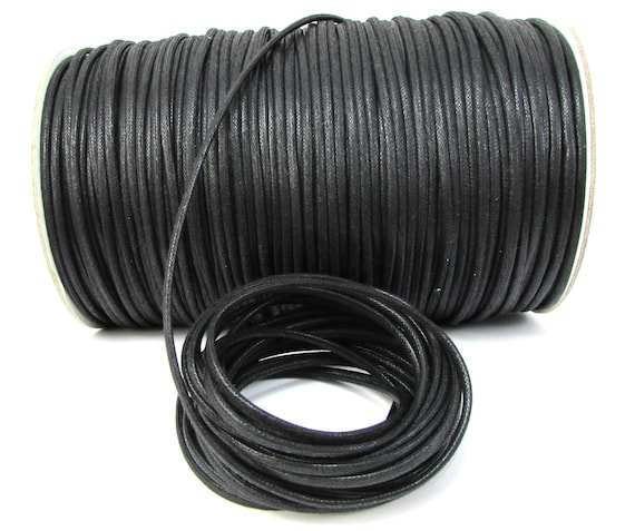 Black Cotton Cord, 3mm Waxed Cotton Cord, 5 Yards Black Cord, 15 Feet  Cotton Necklace Cord, Item 634ct 