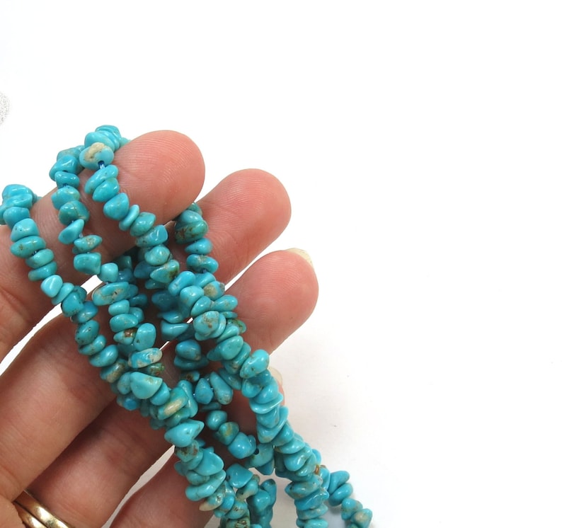 Turquoise Beads, 16 inch Strand, Blue Turquoise Nugget Beads, Jewelry Supplies, Beading Supplies, Item 175gss image 7