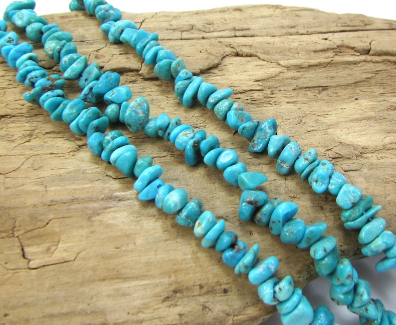 Turquoise Beads, 16 inch Strand, Blue Turquoise Nugget Beads, Jewelry Supplies, Beading Supplies, Item 175gss image 1