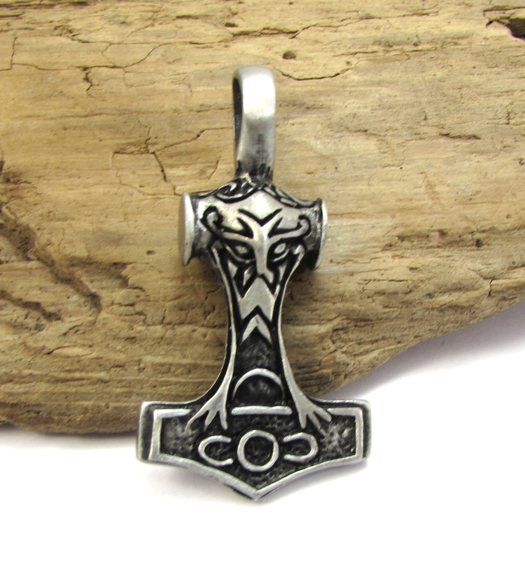 Simboli Mitologia Nordica Ciondolo Martello Di Thor In Bronzo - Gioiello  Vikingo Thor Hammer Mjolnir Ciondolo, image size:1764x1893