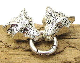 Wolf Head Clasps, One (1) Wolf Clasps, Item 2331m
