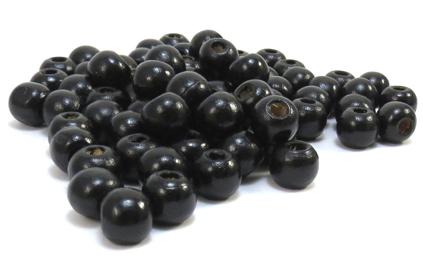 10mm Wood Beads 100 Black Wooden Beads 10x8mm Black Wood | Etsy