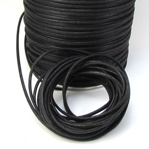 3mm Black Waxed Cotton Cord, 25 Yard Spool Black Cord, Cotton Necklace Cord, Beading Supplies, Jewelry Supplies, Item 634c image 6