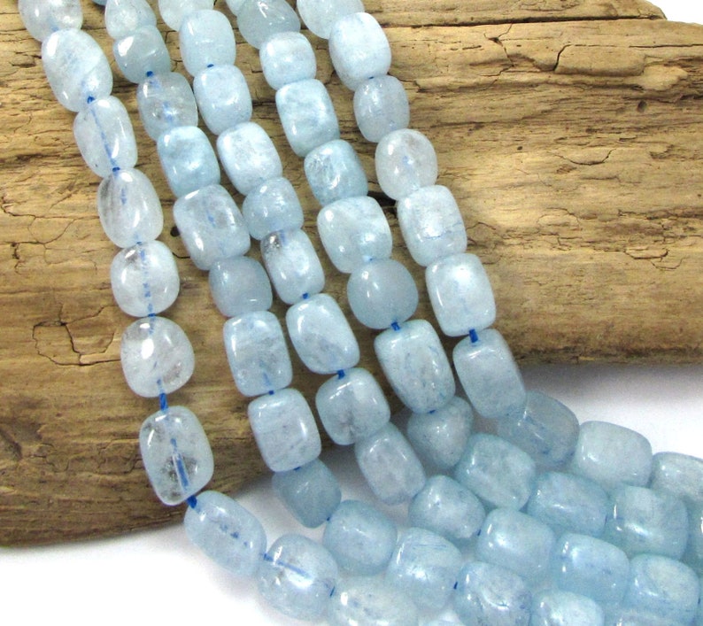 Aquamarine Nuggets, 16 inch Strand Blue Aquamarine Beads, Jewelry Supplies, Beading Supplies, Item 1800gss image 2