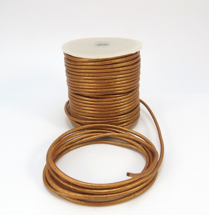 Bronze Leather Cord 2mm Metallic Bronze Leather Cord Four Etsy