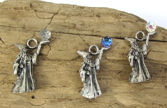 Wizard Pendant, 34x21mm Wizard With Crystal Ball, Item 149p - Etsy