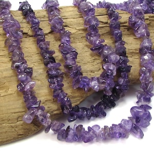 Amethyst Chip, Natural Amethyst Gemstone Beads, 18&quot; inch Strand, Beading Supplies, Jewelry Supplies, Item 2151gss