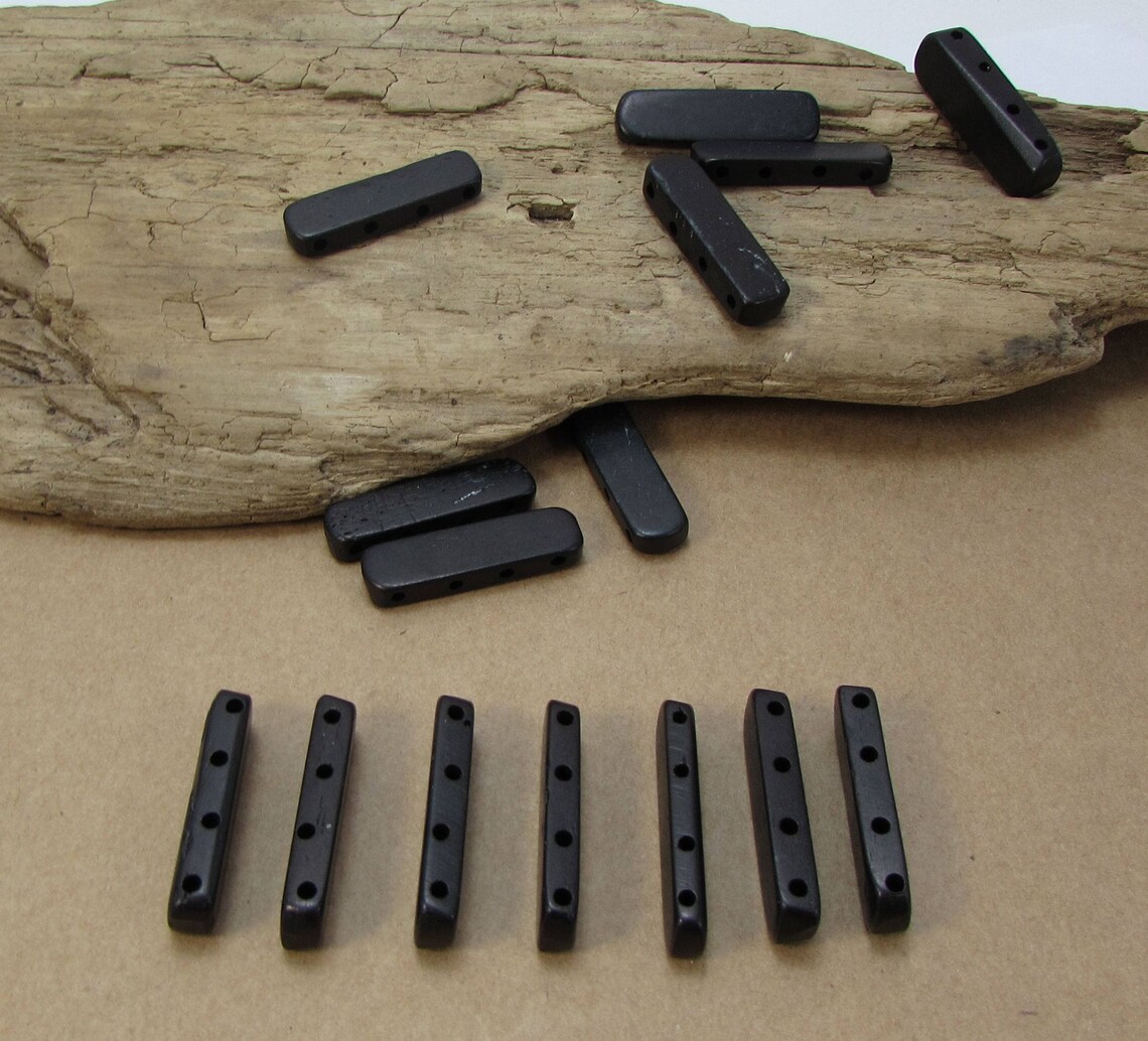 Spacer Bars 16 Carved Bone Separator Bars Black Spacer Bars Etsy