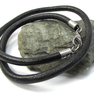 5 mm Schwarze Lederkette, 5 mm Lederkette mit Benutzerdefinierte Länge & Farbe, Art.2385n