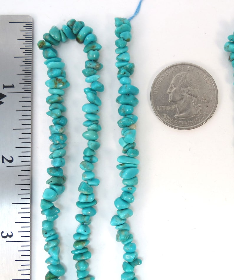 Turquoise Beads, 16 inch Strand, Blue Turquoise Nugget Beads, Jewelry Supplies, Beading Supplies, Item 175gss image 8