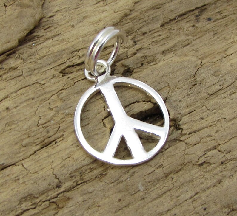 Sterling Silver Peace Symbol Charm