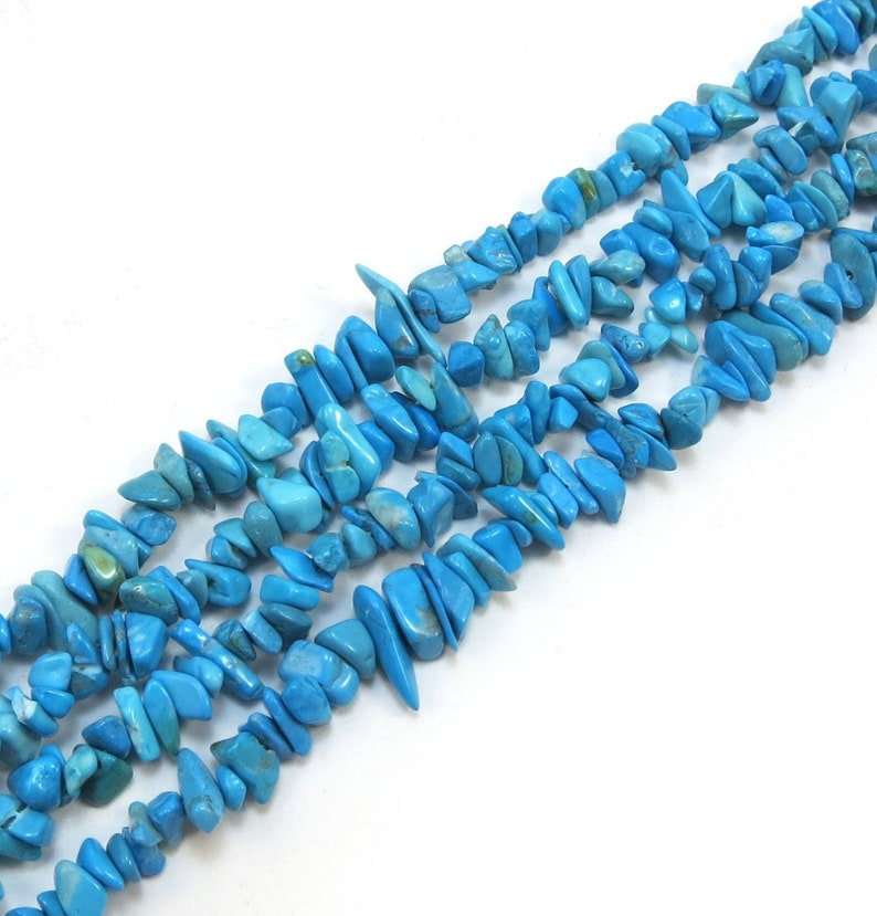 Blue Howlite Chips Turquoise Blue Chips 36 Inch Etsy