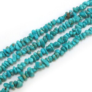 Turquoise Beads, 16 inch Strand, Blue Turquoise Nugget Beads, Jewelry Supplies, Beading Supplies, Item 175gss image 5