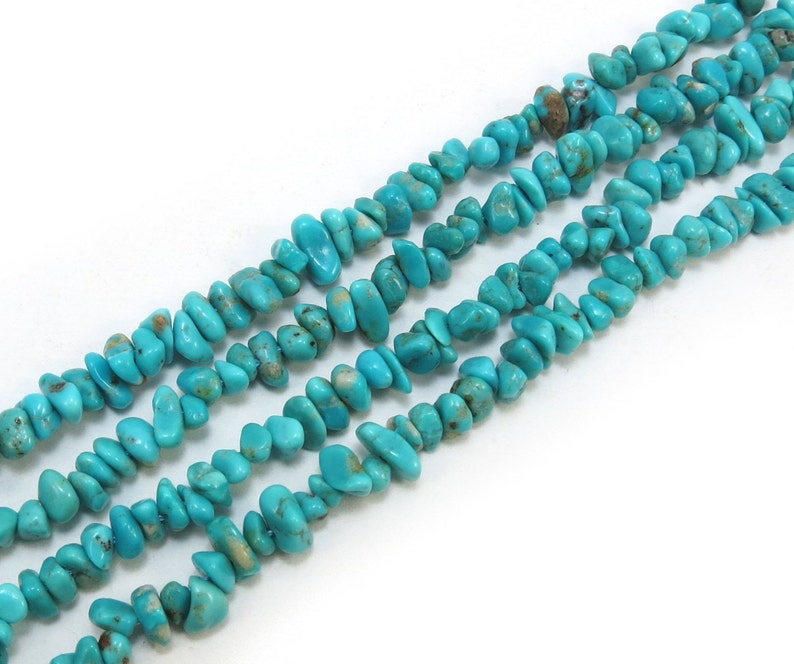 Turquoise Beads, 16 inch Strand, Blue Turquoise Nugget Beads, Jewelry Supplies, Beading Supplies, Item 175gss image 5