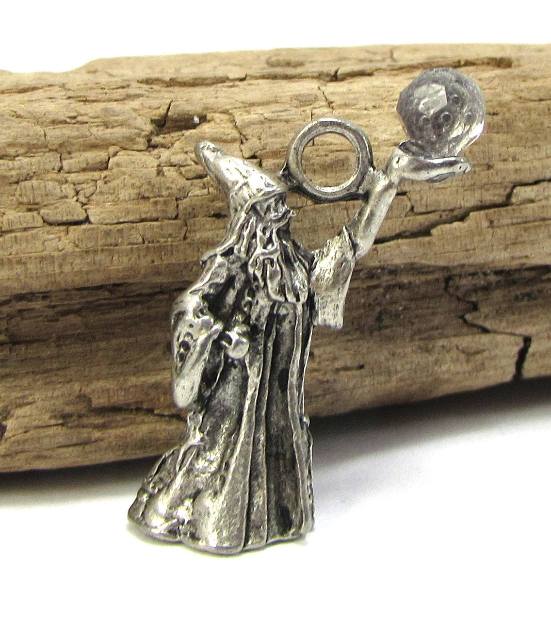 Wizard Pendant, 34x21mm Wizard With Crystal Ball, Item 149p - Etsy