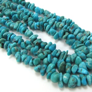 Turquoise Beads, 16 inch Strand, Blue Turquoise Nugget Beads, Jewelry Supplies, Beading Supplies, Item 175gss image 4