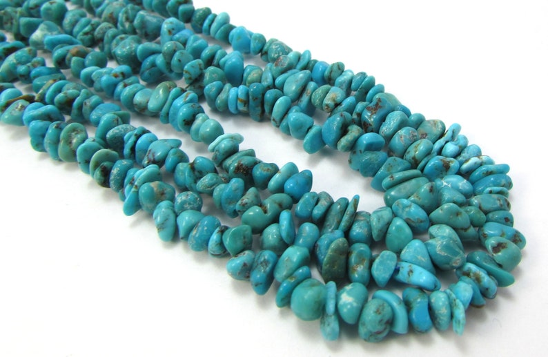 Turquoise Beads, 16 inch Strand, Blue Turquoise Nugget Beads, Jewelry Supplies, Beading Supplies, Item 175gss image 4