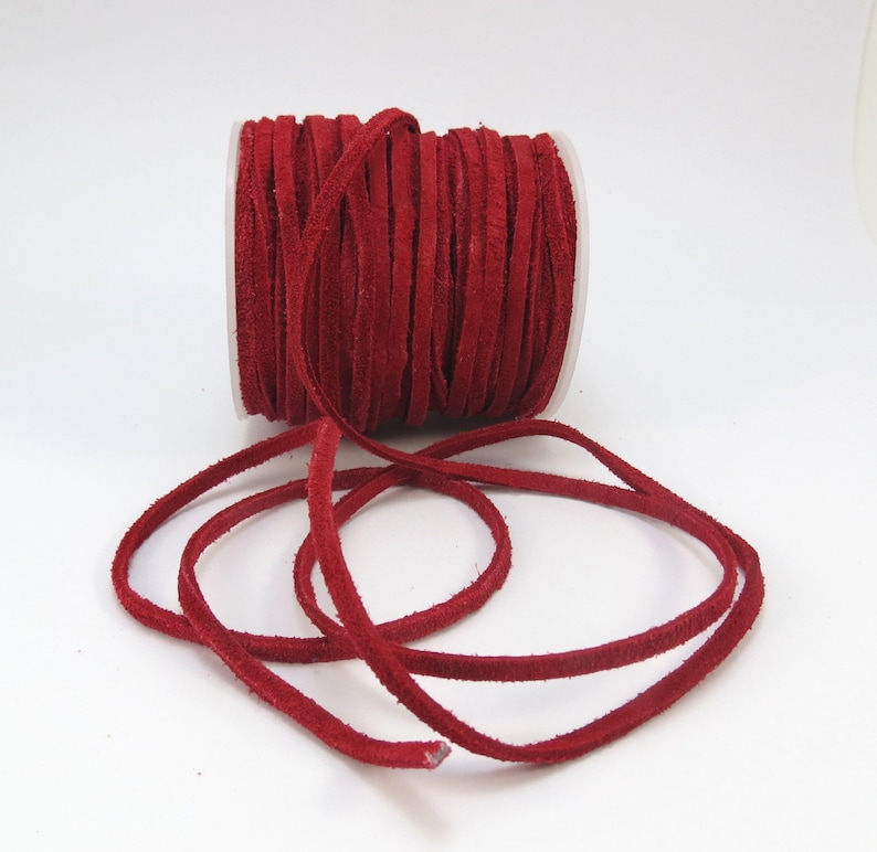 Suede Leather Lace Cord Red 3-4mm Lace Cord Four 4 Yards - Etsy
