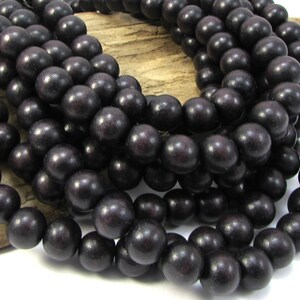 Perles en bois marron chocolat 10 mm, deux (2) rangs de 16 pouces, Perles en bois marron 10 mm, fournitures pour perles, fournitures pour bijoux, article 1566wb