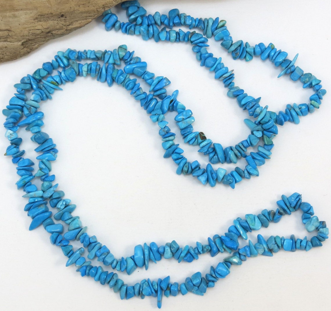 Blue Howlite Chips Turquoise Blue Chips 36 Inch Etsy