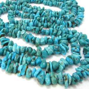 Turquoise Beads, 16 inch Strand, Blue Turquoise Nugget Beads, Jewelry Supplies, Beading Supplies, Item 175gss image 3