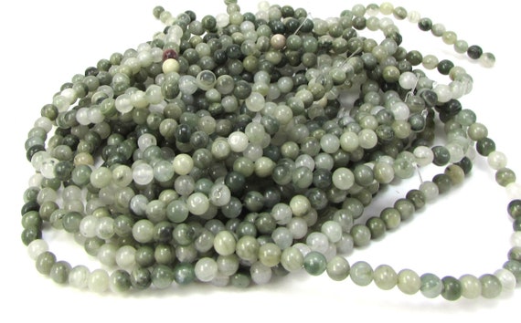 4mm Green Line Jasper Beads, Natural Multi-Color Green Beads, 4mm Green Beads, 16" inch Strand, Beading Supplies, Item 2149pm