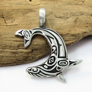 Whale Pendant, 44x43mm Whale Pendant, Jewelry Supplies, Item 486p