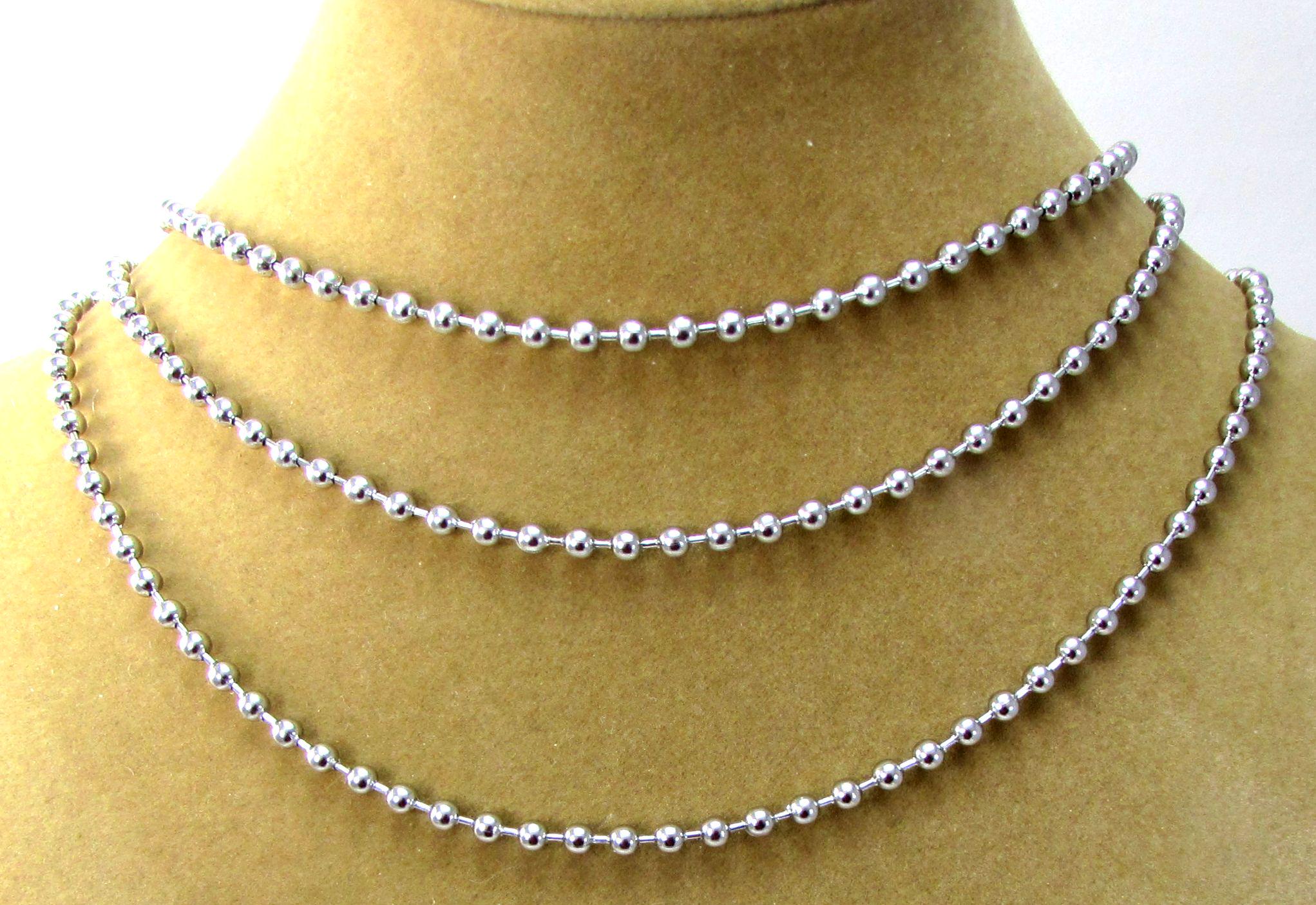 Ball Chain Necklace, 3.2mm Stainless Steel Ball Chain