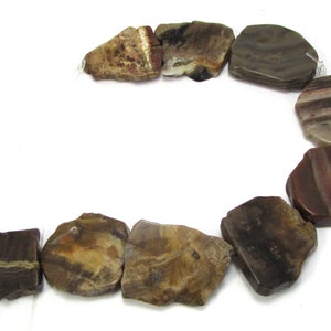 Petrified Wood Slabs, Five 5 Natural Freeform Petrified Wood Flat Slabs, Wood Beads, Wood Slab Beads, Designer Quality, Item 881gss image 9