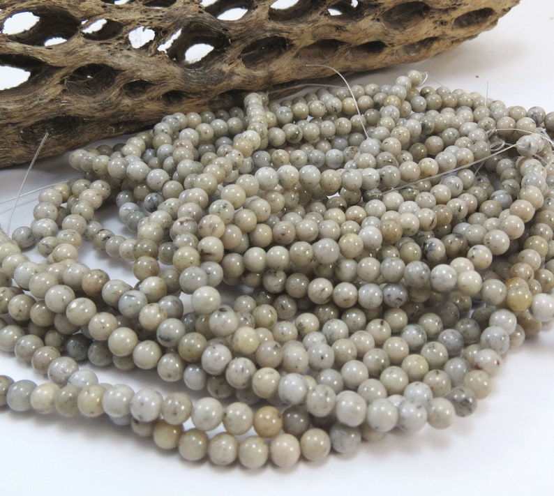 4mm Gray Beads 16 inch Strand Jewelry Supplies Item 1006pm Beading Supplies Grey Feldspar Beads Natural 4mm Round