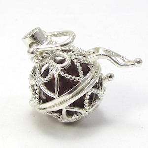 Cage Pendant, 24x18.5mm Silver Cage with Safety Latch, Item 437p