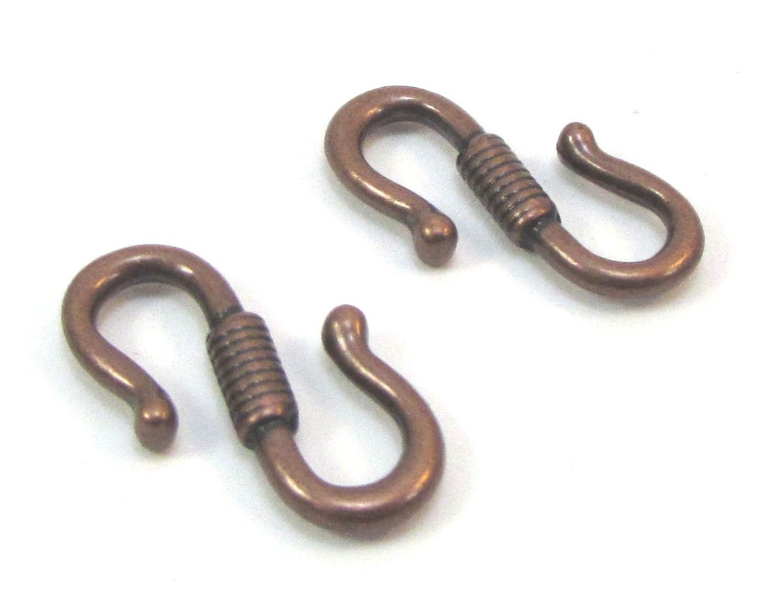 S-hook Clasps, 12 Antique Copper Finished S-hook Clasps, Item 374m - Etsy