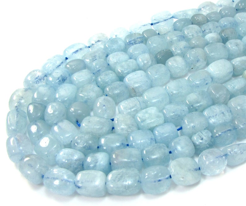 Aquamarine Nuggets, 16 inch Strand Blue Aquamarine Beads, Jewelry Supplies, Beading Supplies, Item 1800gss image 3