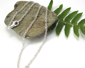 Silver Cable Chain Necklace, 2.2mm Silver Custom Length Necklace, Item 587ch