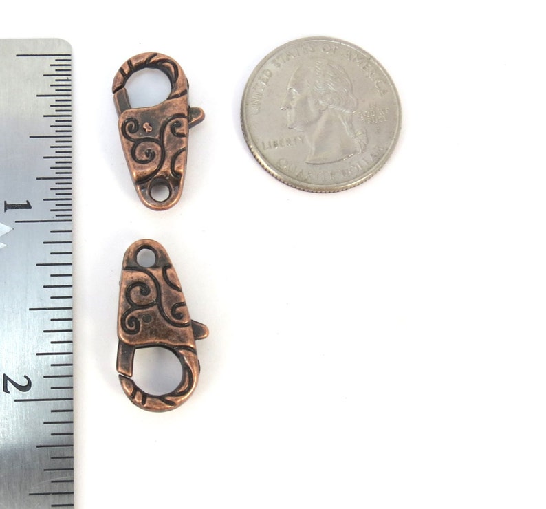 Lobster Clasp Lobster Claw Clasps Doublesided Swirl Design Etsy