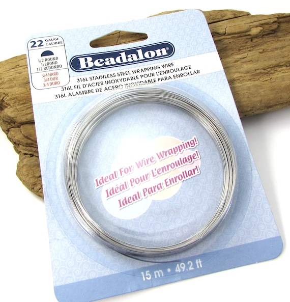 Beadalon Wire, 22 Gauge Stainless Steel Half Round 3/4 Hard Wire, 15  Meters, Jewelry Wrapping Wire, Jewelry Supplies, Item 130wr 