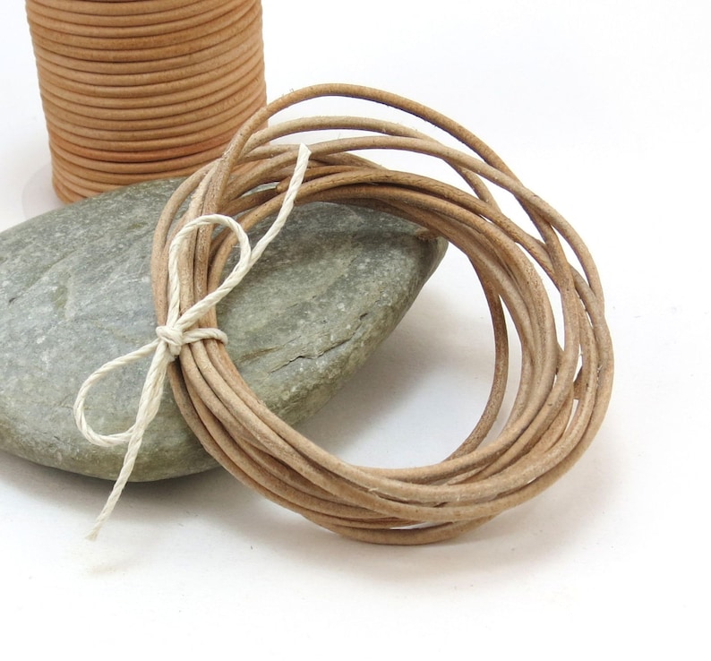 Natural Tan Leather Cord 2mm Leather Cord Four 4 Yards Etsy