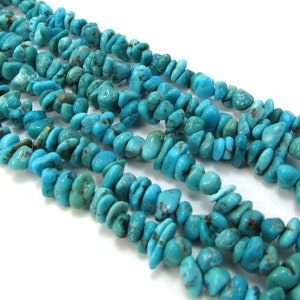 Turquoise Beads, 16 inch Strand, Blue Turquoise Nugget Beads, Jewelry Supplies, Beading Supplies, Item 175gss image 6