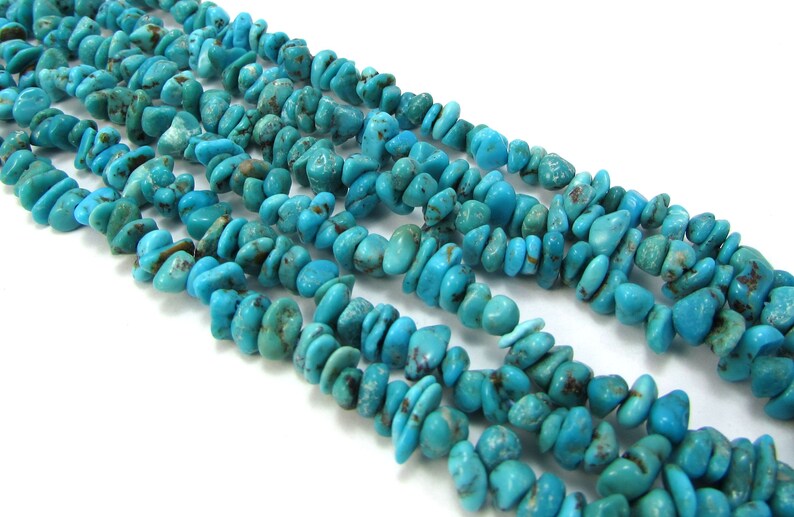 Turquoise Beads, 16 inch Strand, Blue Turquoise Nugget Beads, Jewelry Supplies, Beading Supplies, Item 175gss image 6