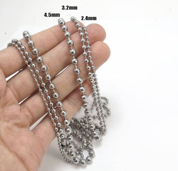 24 inch 2.4mm Stainless Steel Ball Chain Necklace