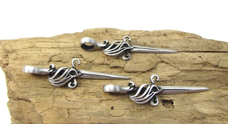 Item 1841n Steampunk Jewelry Dagger Pendant 4.5mm Stainless Steel Ball Chain Necklace 62x18mm 3D Dagger Pendant Dagger Necklace