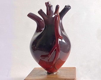 Hand Blown Anatomical Glass Heart, Cardiologist, Doctor Gift, Award