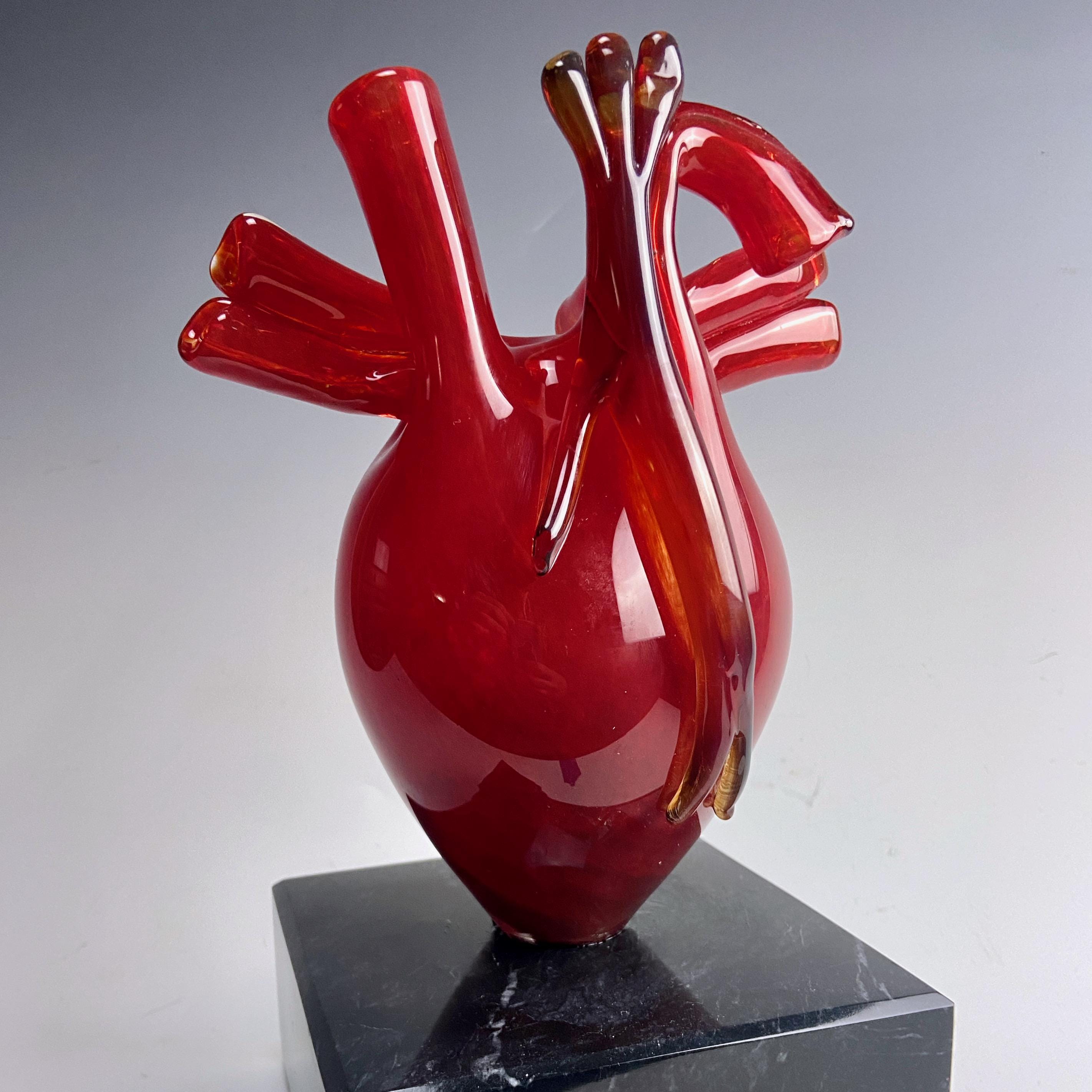Hand Blown Anatomical Glass Heart, Cardiologist, Doctor Gift
