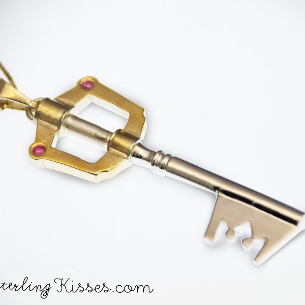 Keyblade Pendant Kingdom Hearts Inspired Necklace imitation Rubies