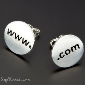 Internet Earrings in Sterling Silver Coding Programmer Geek Jewelry