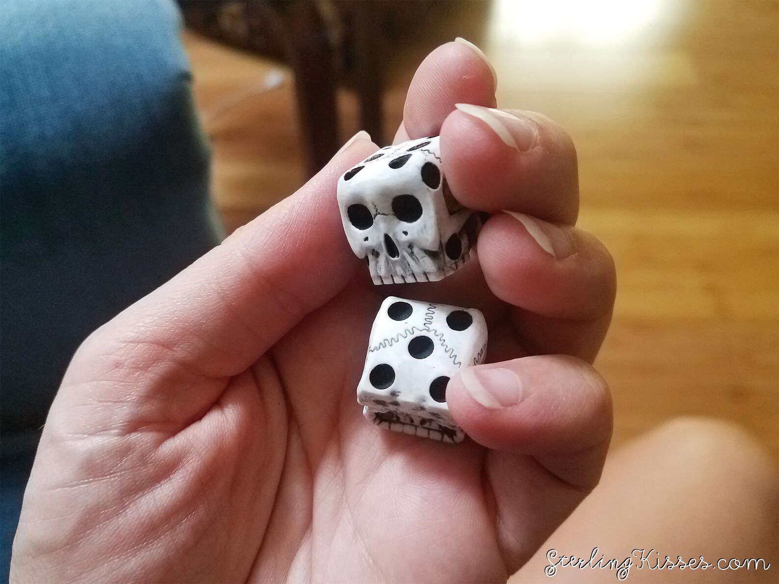 Skull Dice Pair 6 Sided D6 Dnd Bone Unique Custom D&D Gamer Etsy