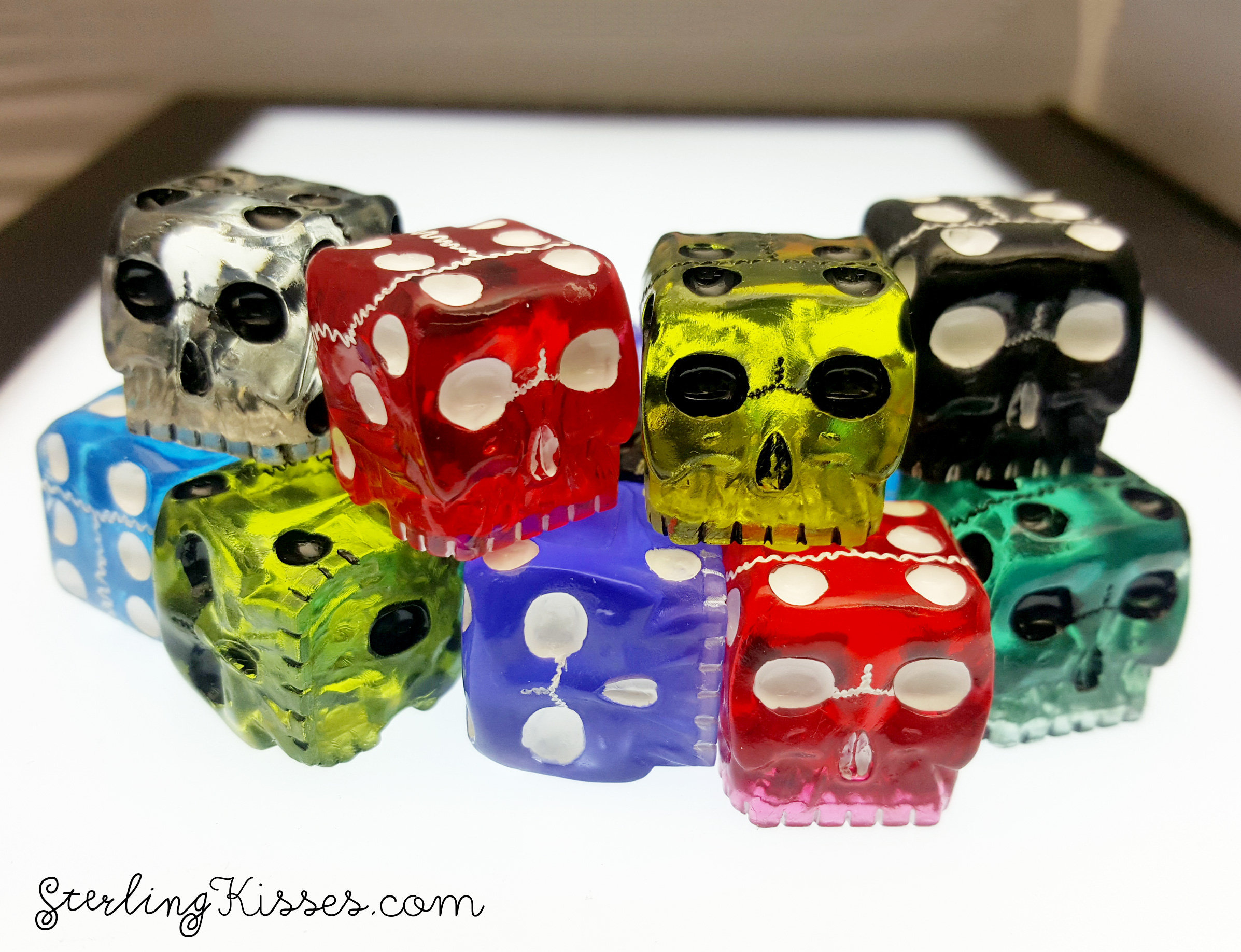 Skull Dice Pair Colors 6 Sided D6 DnD Bone Unique Custom Etsy